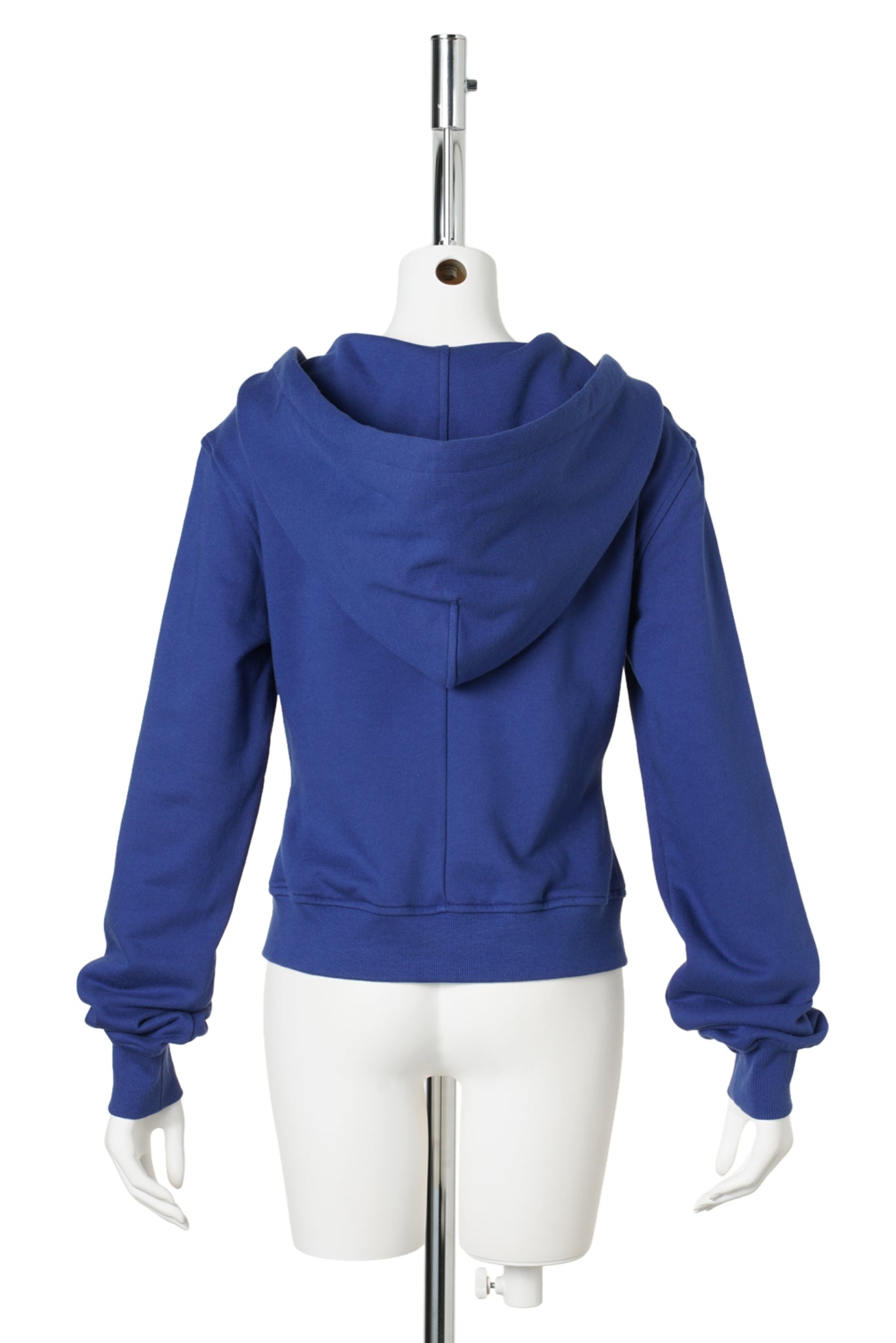 BLUE DRAPED ZIP-UP HOODIE / BLUE