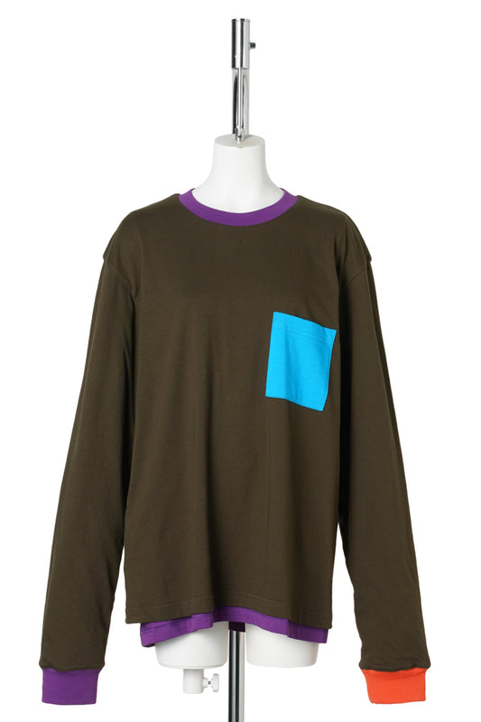 KHAKI MULTI COLOR REVERSIBLE T-SHIRT / KHAKI