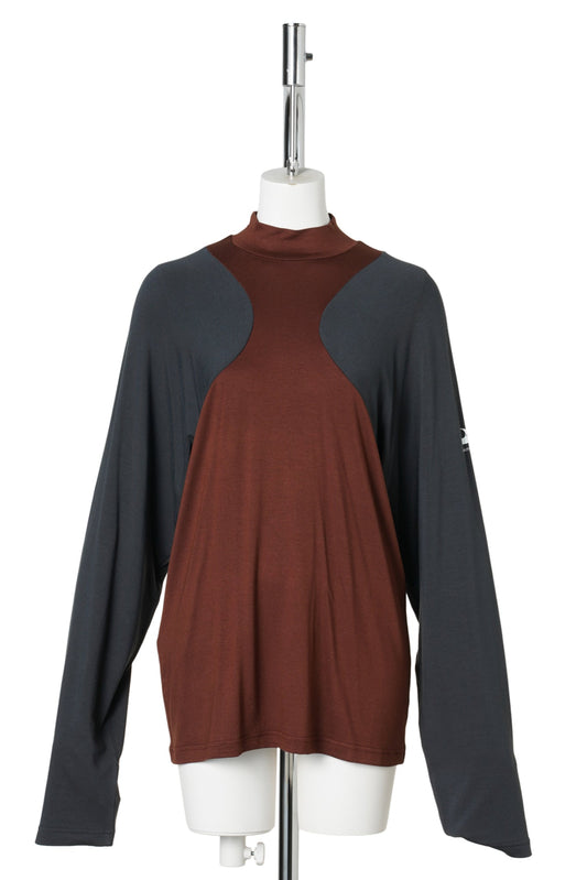 BROWN RAGLAN LONG SLEEVE T-SHIRT / BROWN