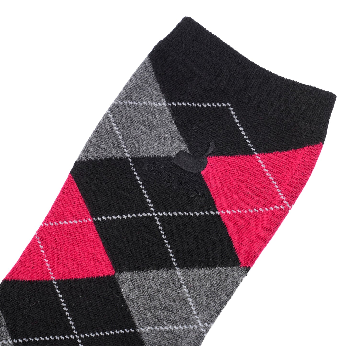 BLACK ARGYLE KNEE SOCKS / BLACK