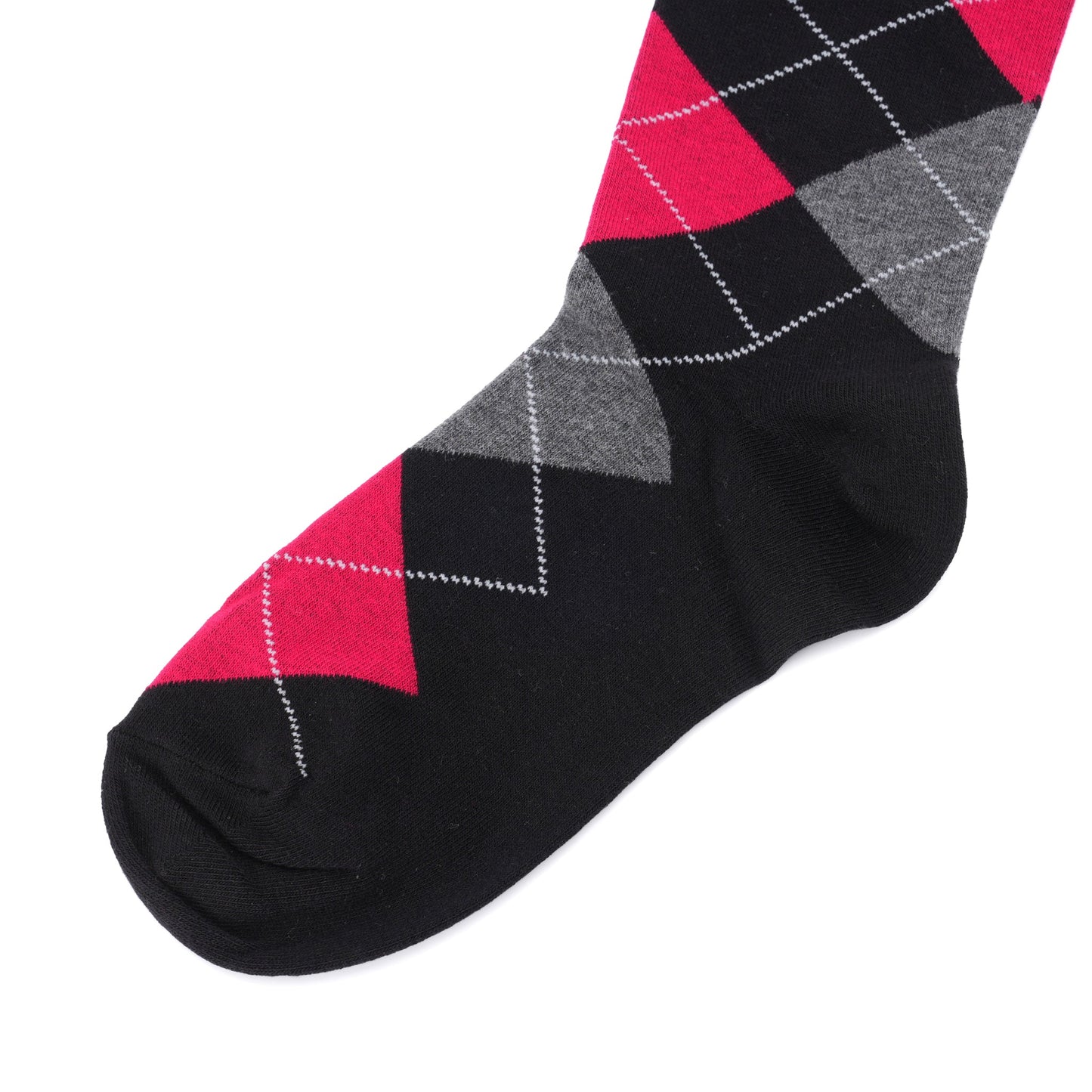 BLACK ARGYLE KNEE SOCKS / BLACK