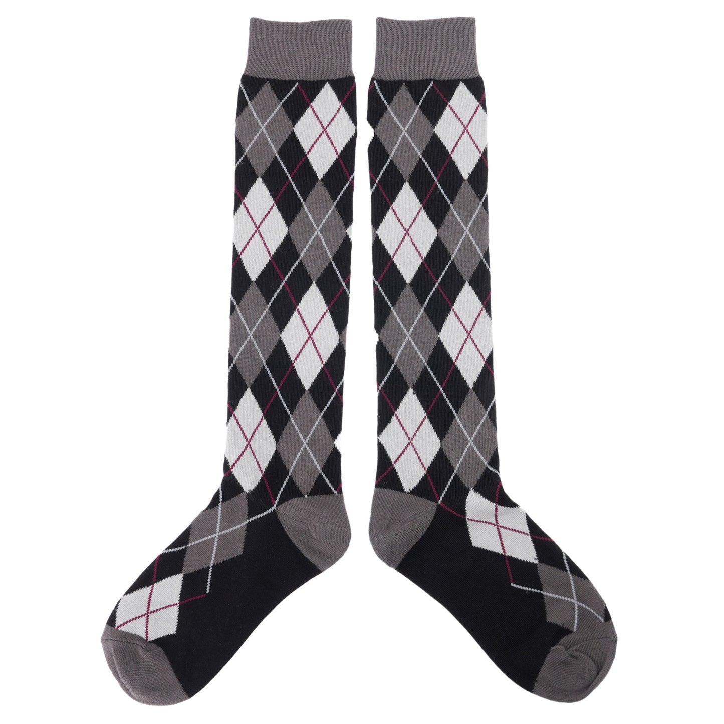 DARK GRAY ARGYLE KNEE SOCKS / DARK GRAY