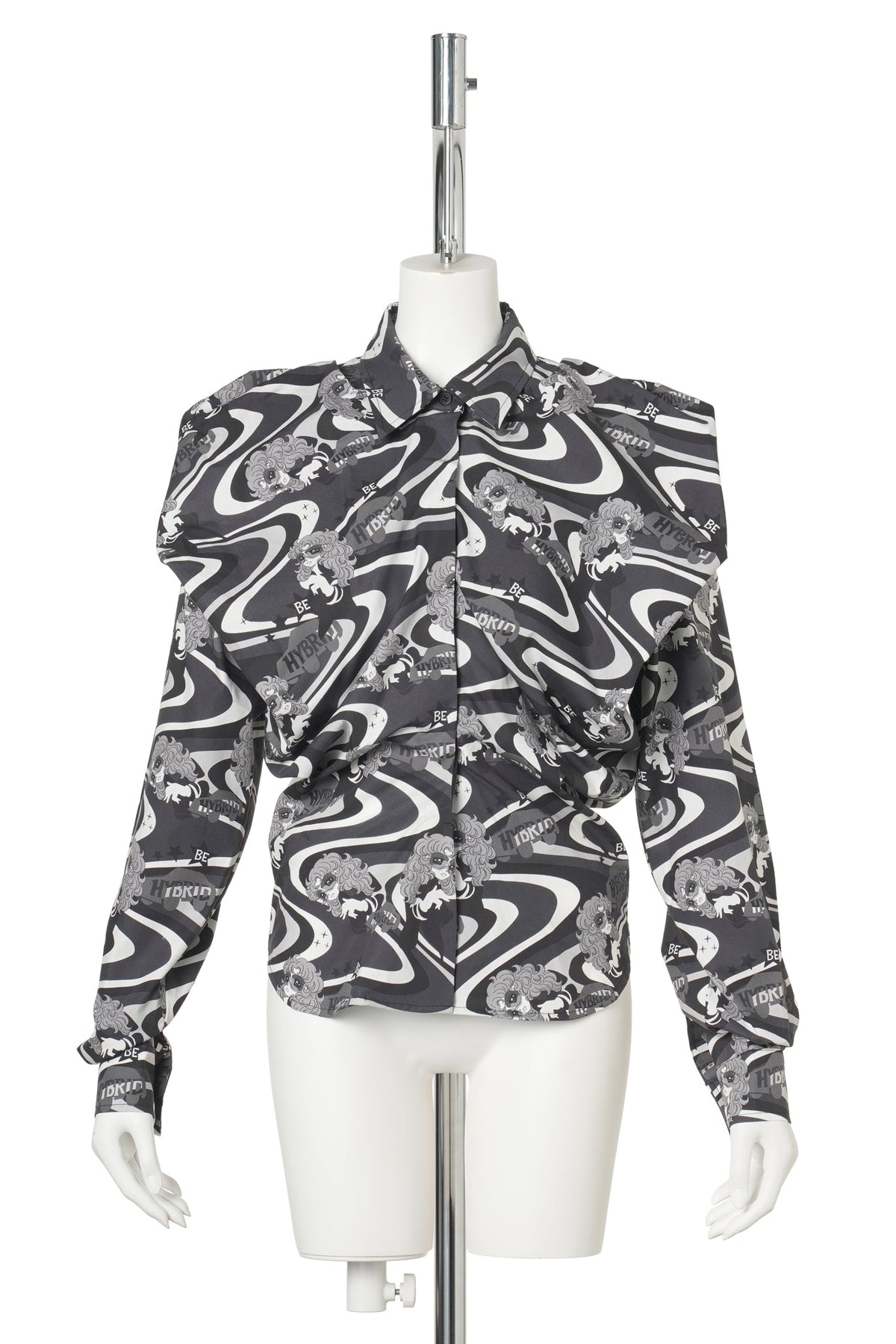 BLACK PATTERN VOLUME STRUCTURED SHIRT / BLACK