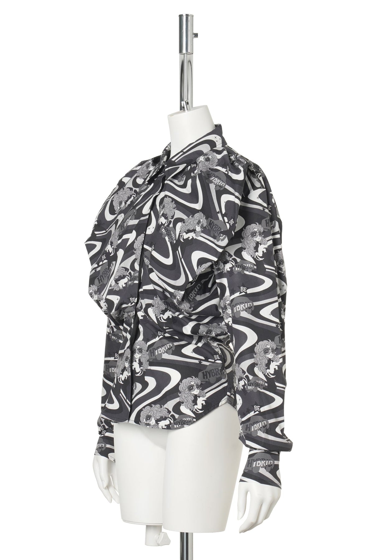 BLACK PATTERN VOLUME STRUCTURED SHIRT / BLACK