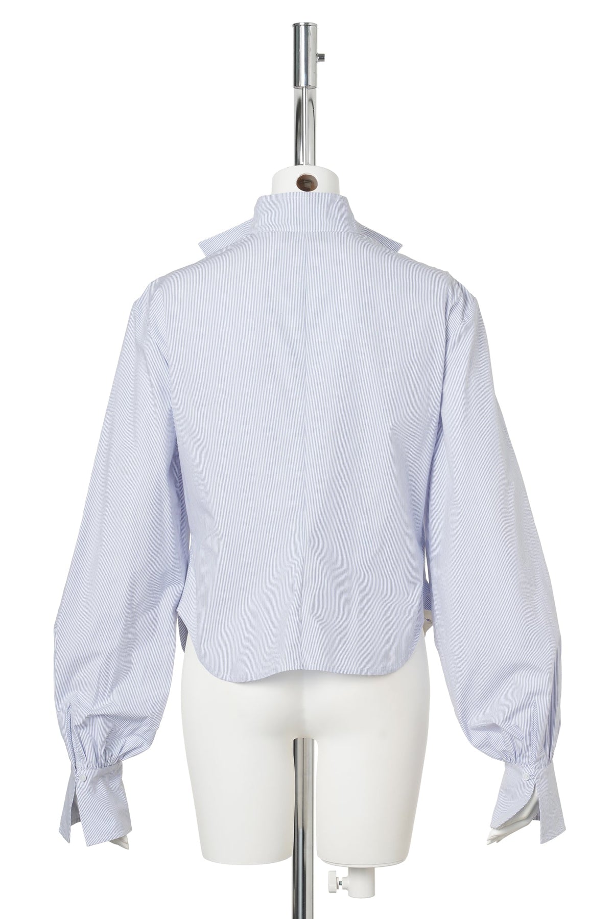 BLUE STRIPE PATTERN DRAPED LAYER SHIRT / BLUE STRIPE