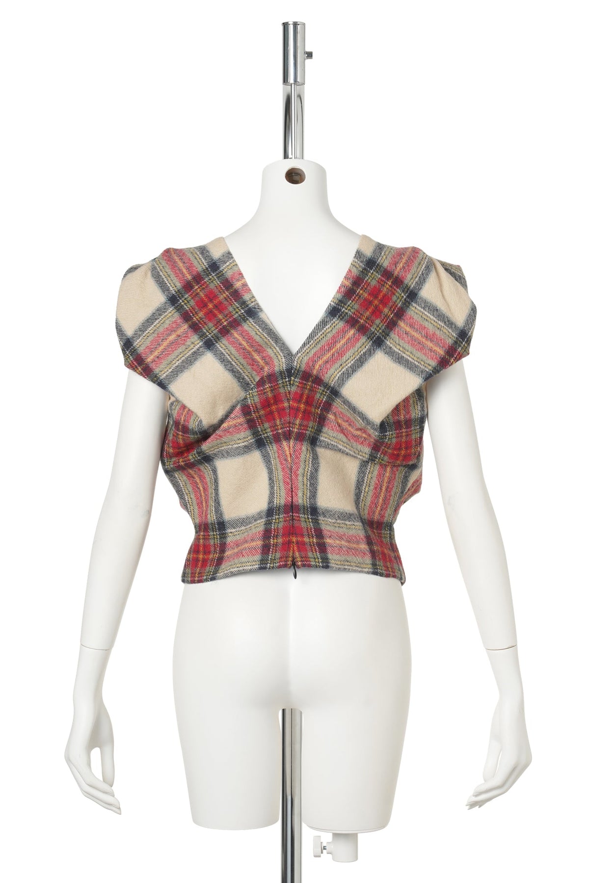 YELLOW CHECK DRAPED STRUCTURED CROP TOP / YELLOW CHECK