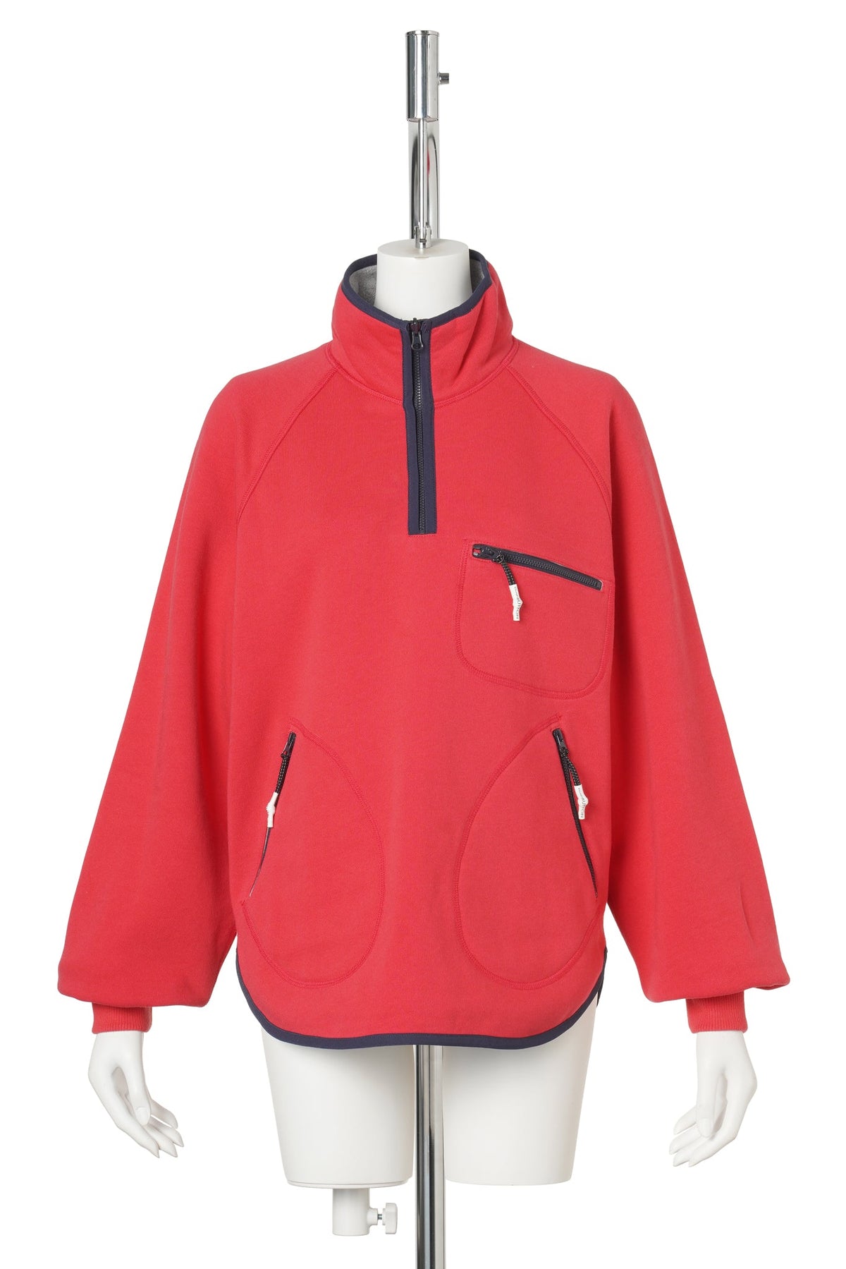 RED REVERSIBLE HALF-ZIP SWEATSHIRT / RED