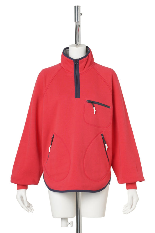 RED REVERSIBLE HALF-ZIP SWEATSHIRT / RED