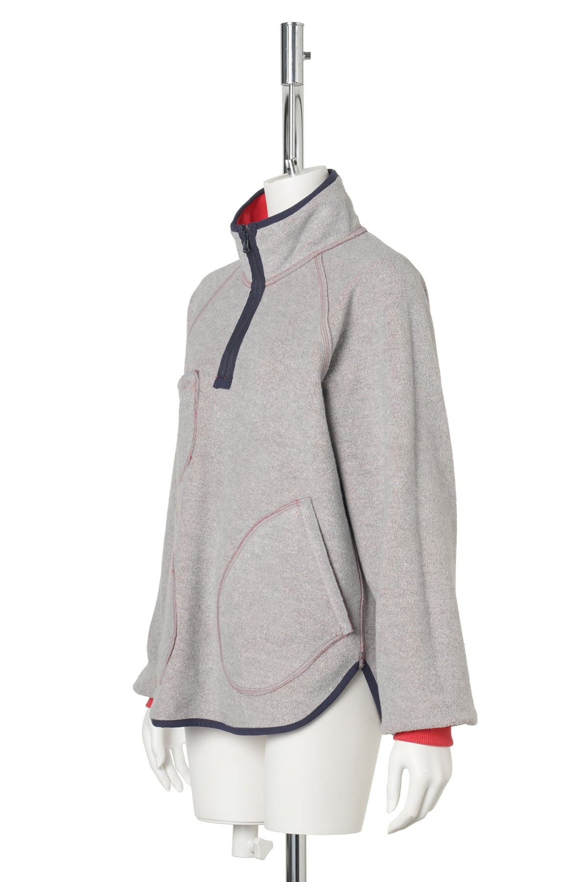 RED REVERSIBLE HALF-ZIP SWEATSHIRT / RED
