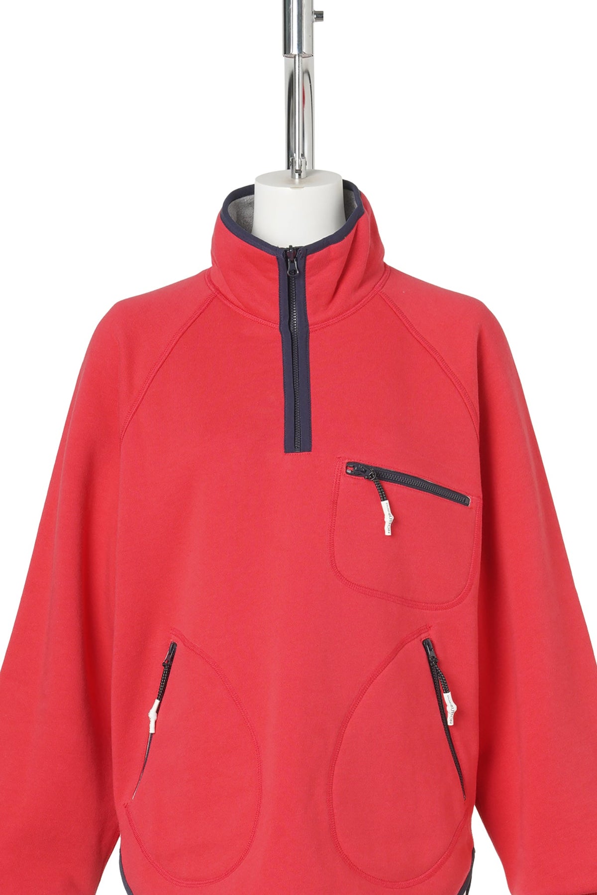 RED REVERSIBLE HALF-ZIP SWEATSHIRT / RED