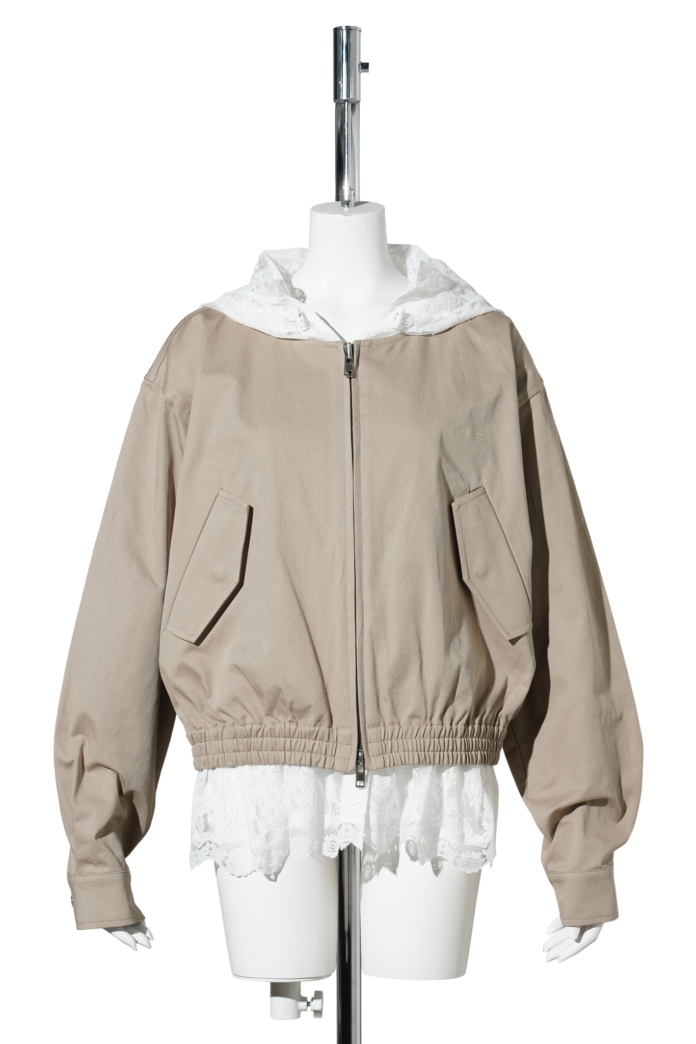 BEIGE LACE LAYERED JUMPER / BEIGE