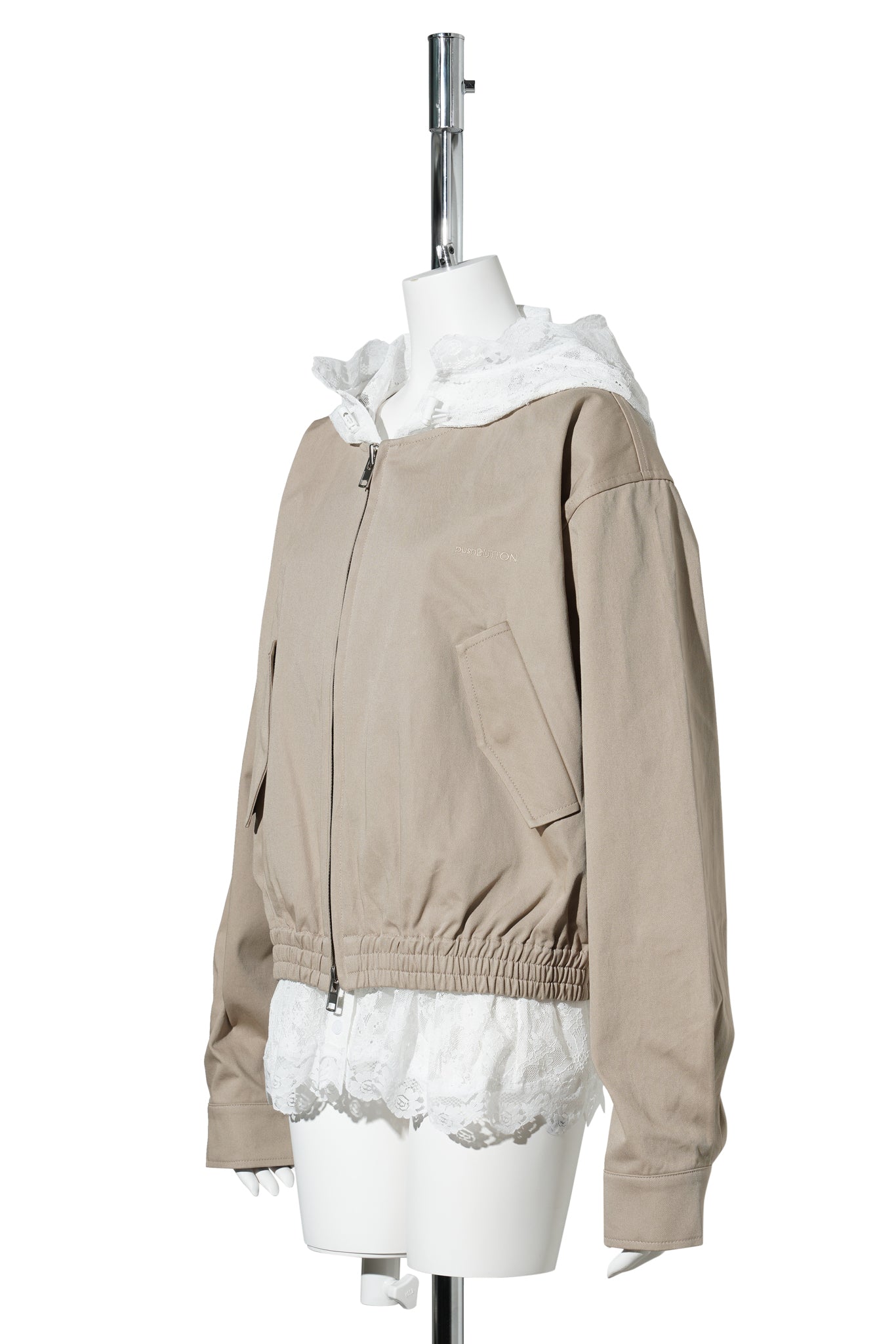 BEIGE LACE LAYERED JUMPER / BEIGE