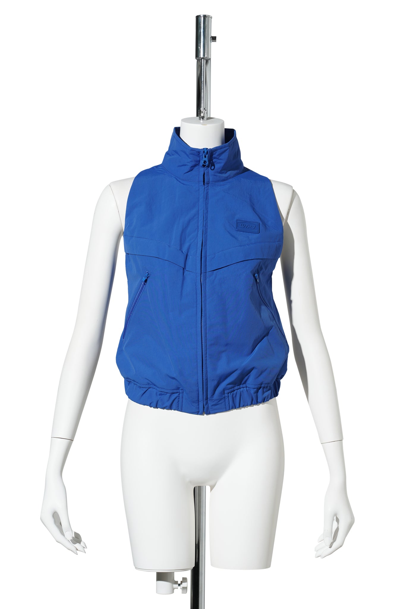 BLUE CROPPED SLEEVELESS WINDBREAKER / BLUE