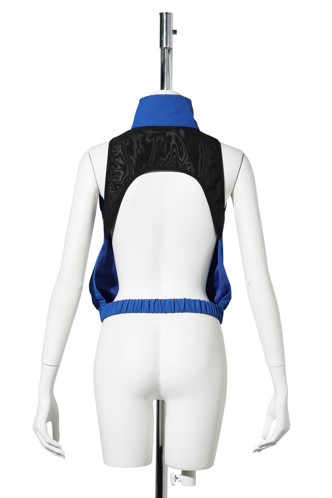 BLUE CROPPED SLEEVELESS WINDBREAKER / BLUE