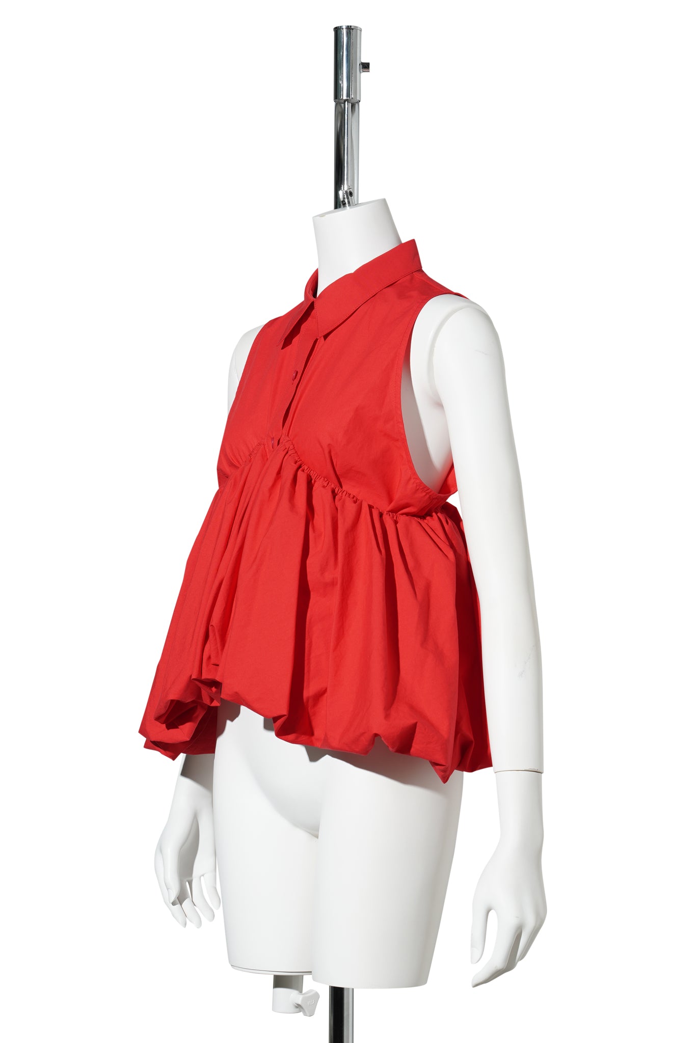 RED VOLUMINOUS SLEEVELESS SHIRT / RED