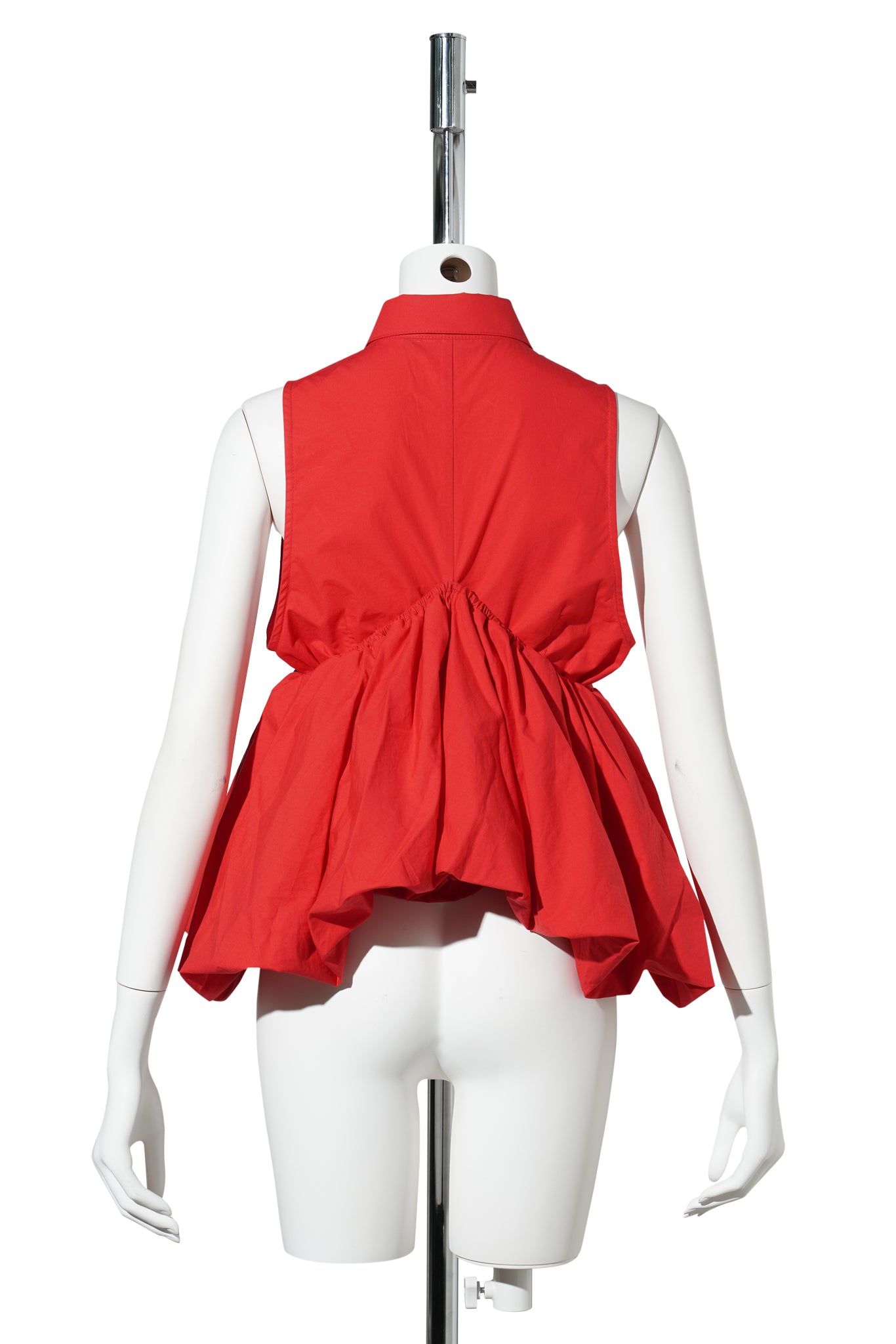 RED VOLUMINOUS SLEEVELESS SHIRT / RED