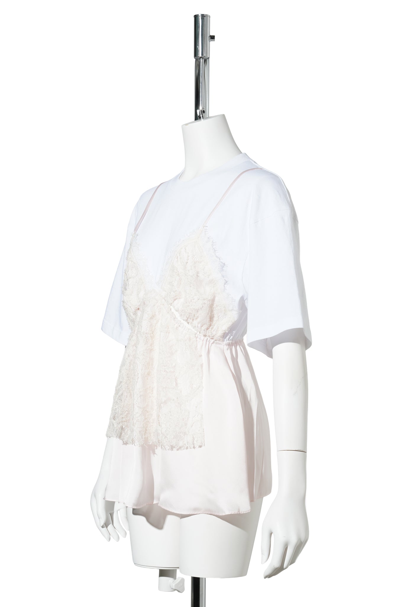 WHITE LACE SLIP LAYERED TOP / WHITE