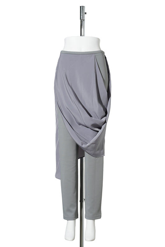 GRAY DRAPED JERSEY PANTS / GRAY