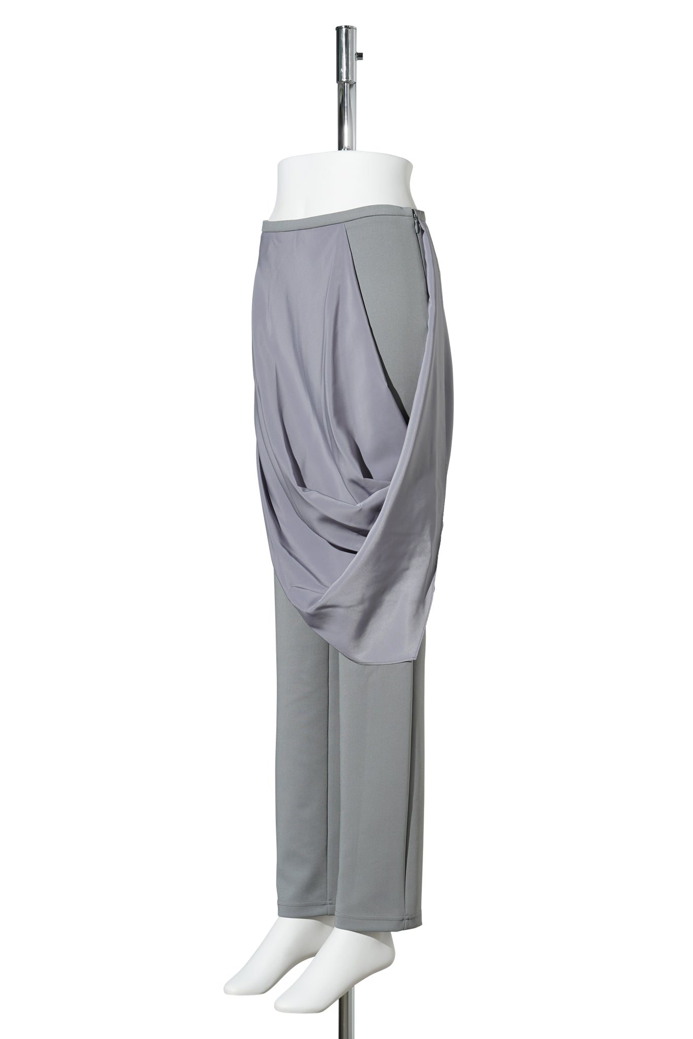 GRAY DRAPED JERSEY PANTS / GRAY