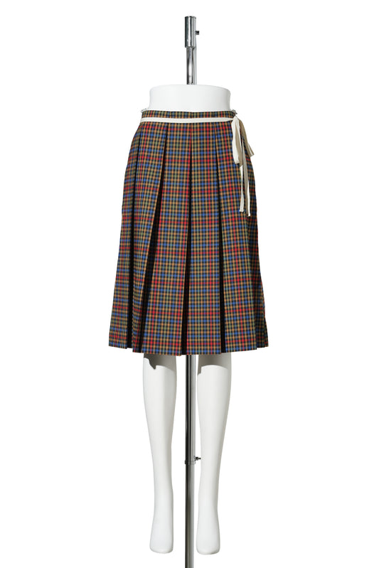 MULTI CHECK COMBI WRAP SKIRT / MULTI/CHECK