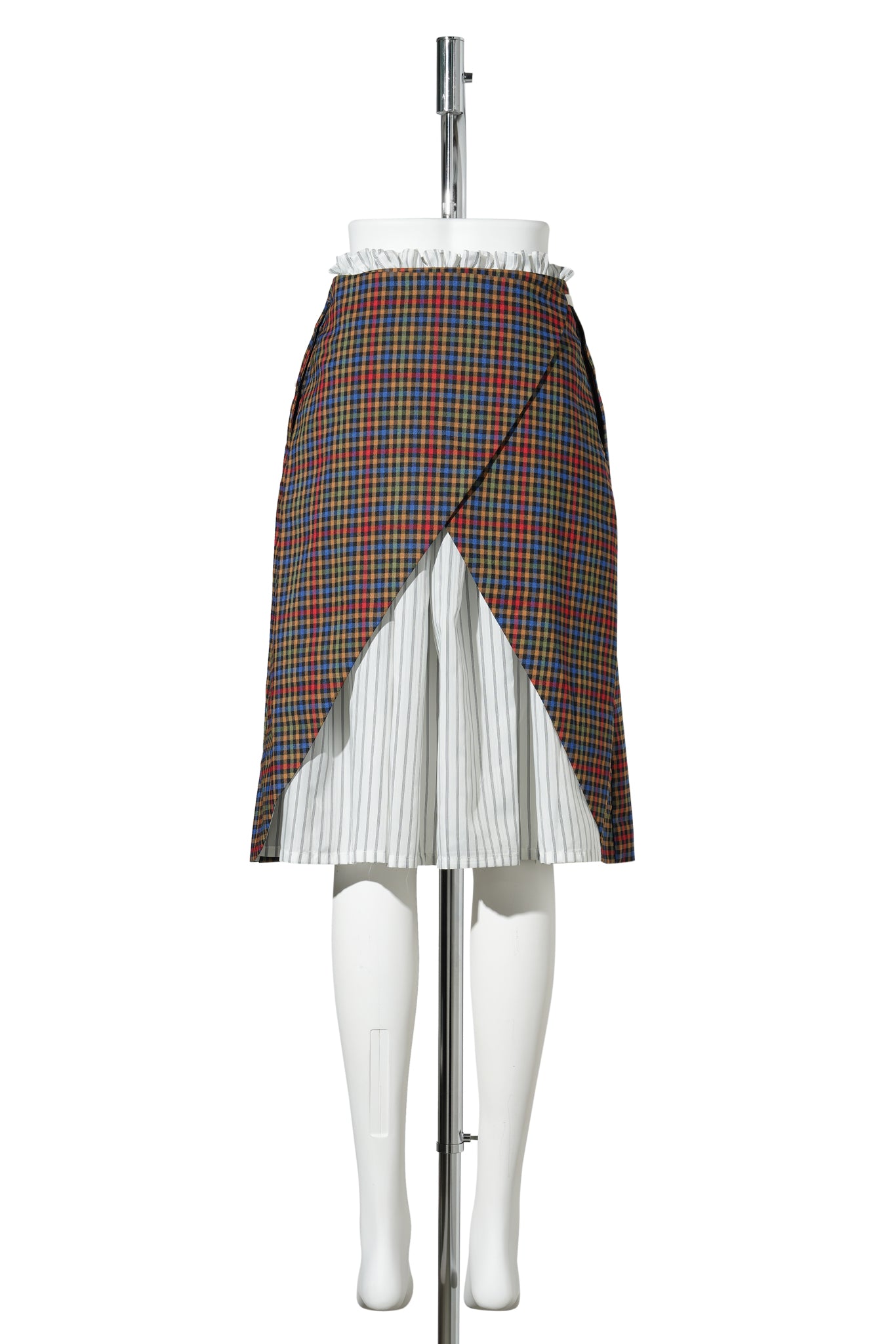 MULTI CHECK COMBI WRAP SKIRT / MULTI/CHECK