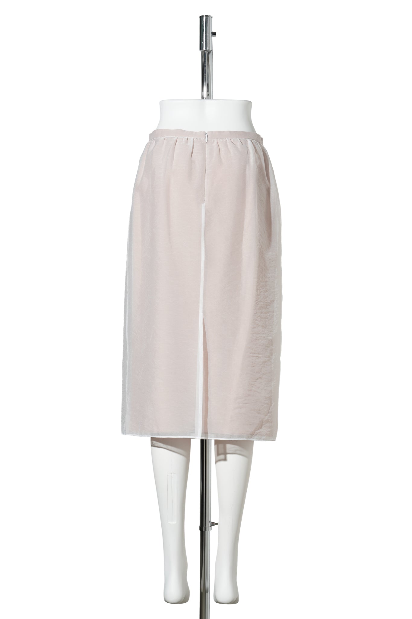 WHITE GRAPHIC SHEER LAYERED MIDI SKIRT / WHITE