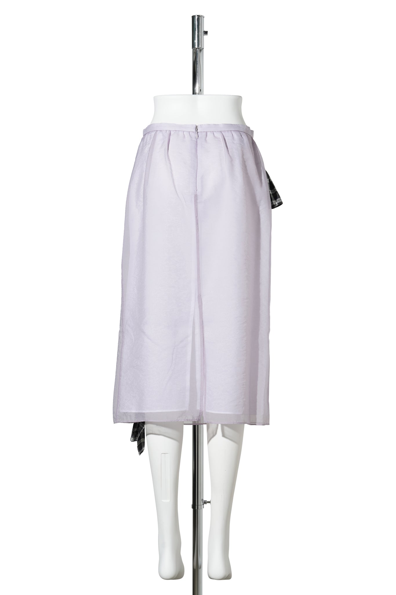 LIGHT PURPLE RUFFLE SHEER LAYERED MIDI SKIRT / LIGHT PURPLE