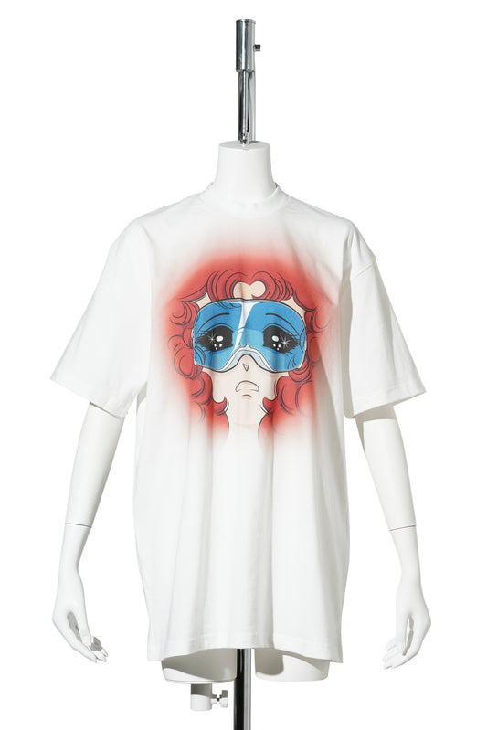WHITE GOGGLES GIRL T-SHIRT / WHITE