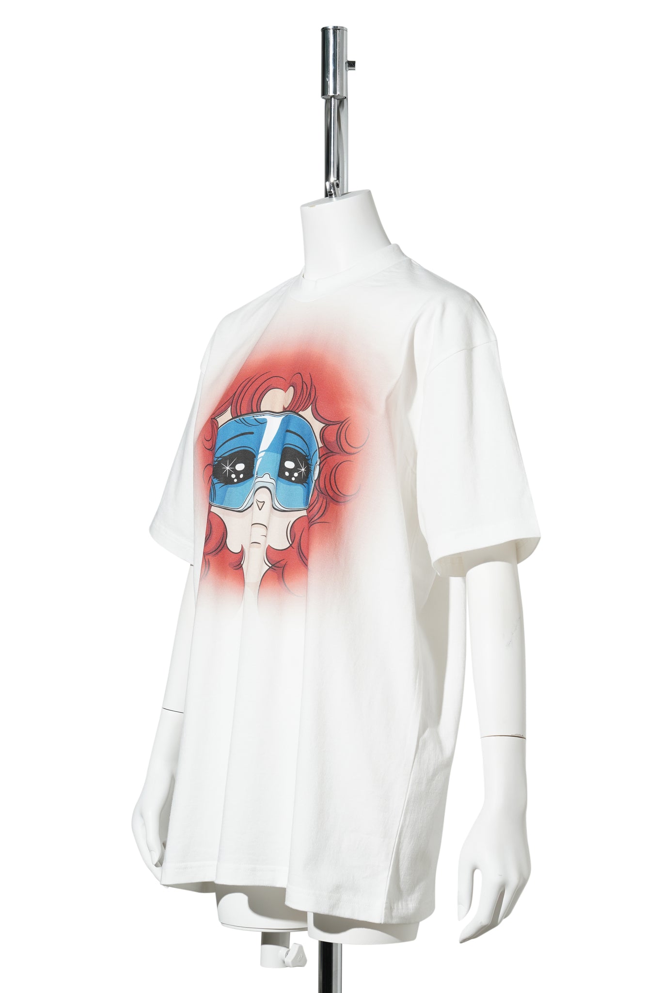 WHITE GOGGLES GIRL T-SHIRT / WHITE