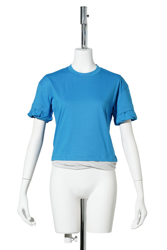 BLUE TWISTED FITTED TOP / BLUE