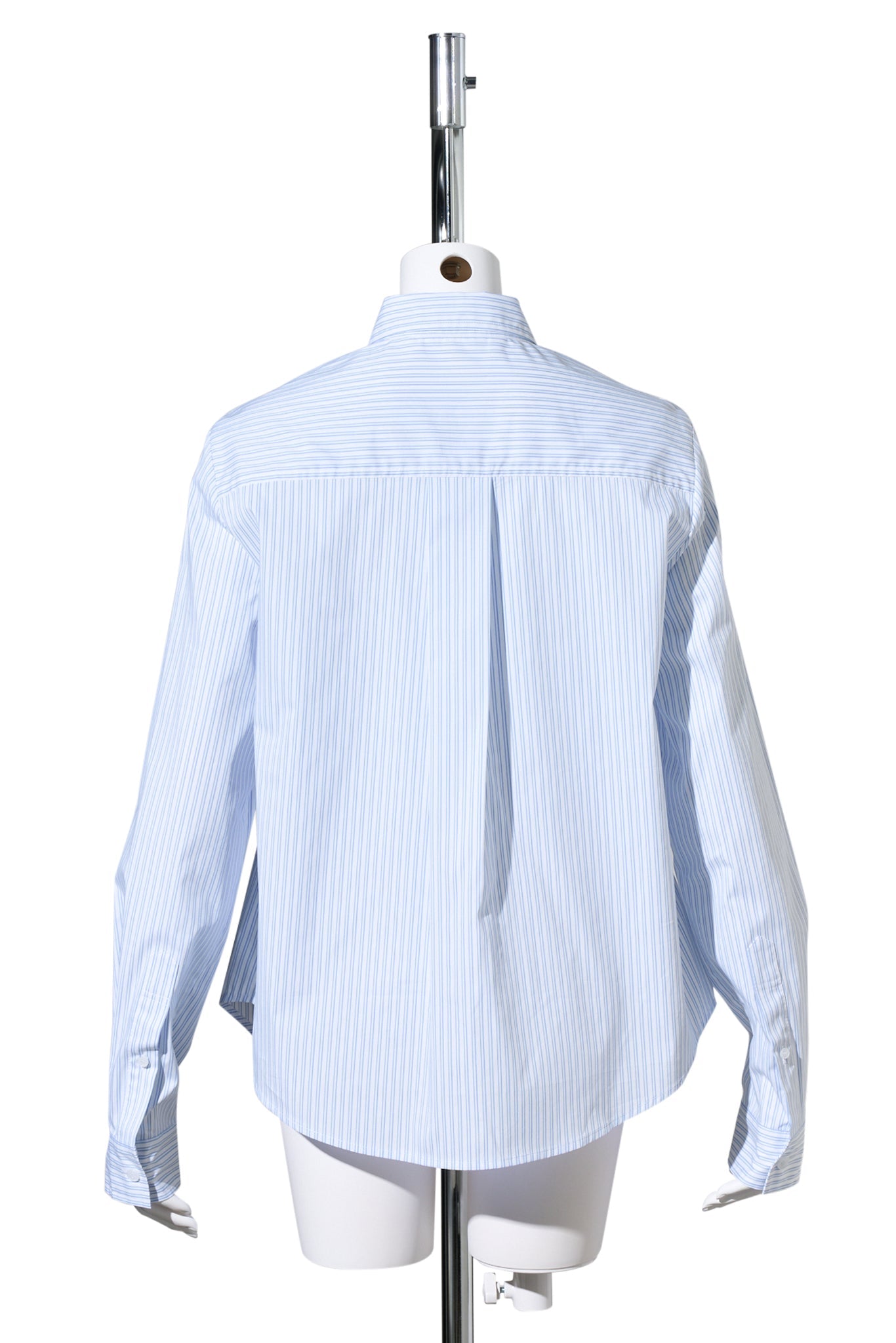 WHITE STRIPE BRA SHIRRING SHIRT / WHITE STRIPE