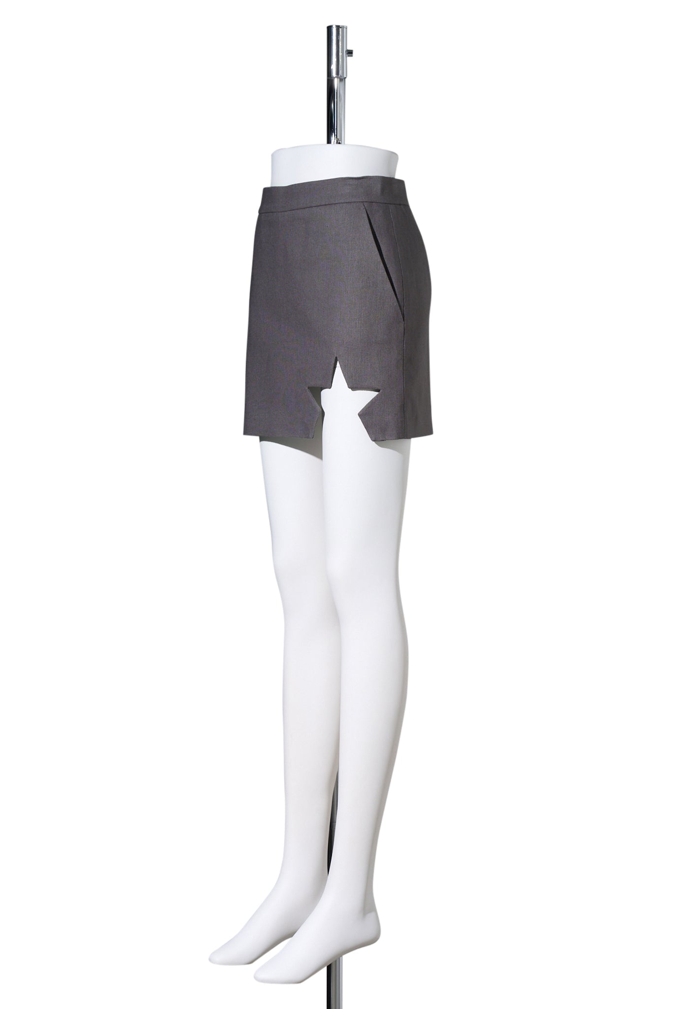 GRAY STAR CUTOUT MINI SKIRT / GRAY