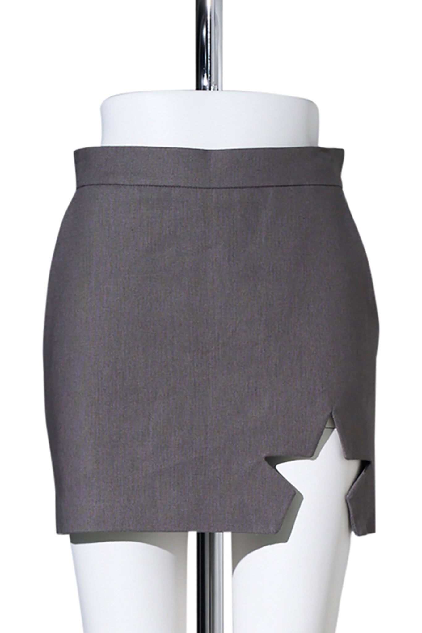 GRAY STAR CUTOUT MINI SKIRT / GRAY