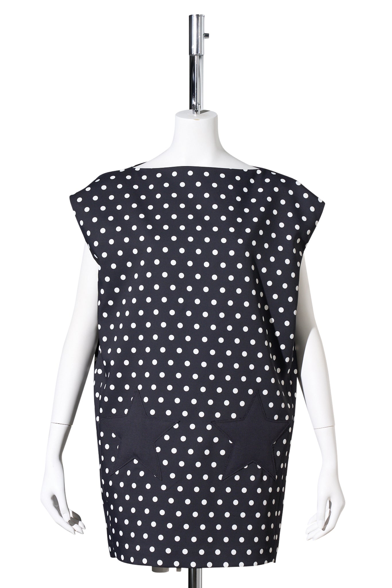 BLACK POLKA DOT STAR EMBOSSED DRESS / BLACK