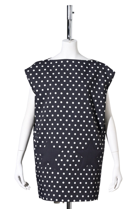 BLACK POLKA DOT STAR EMBOSSED DRESS / BLACK
