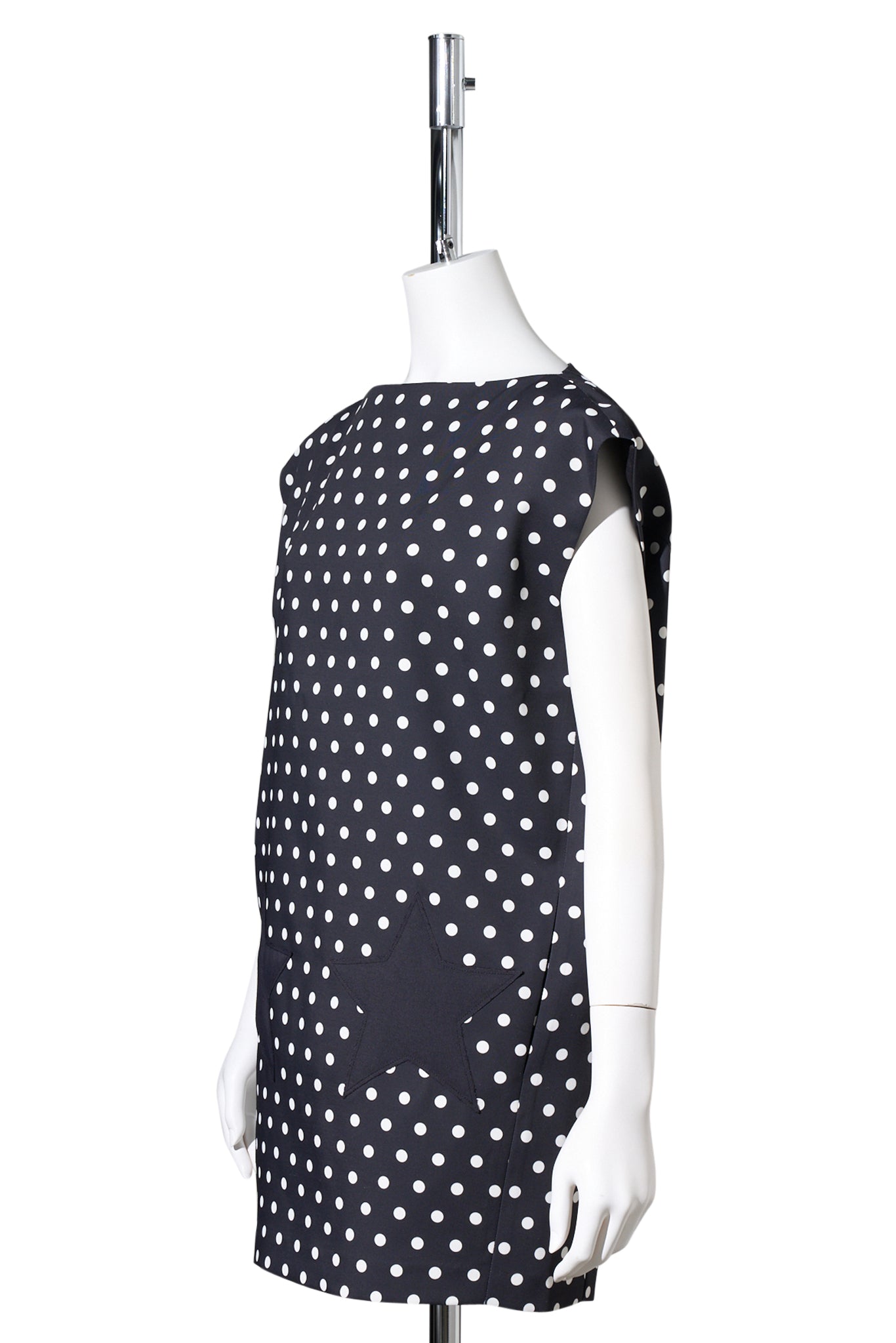 BLACK POLKA DOT STAR EMBOSSED DRESS / BLACK