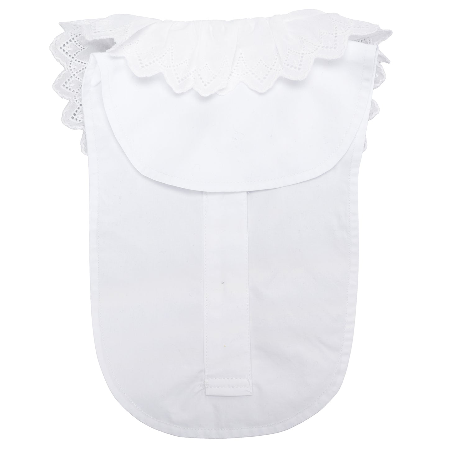 WHITE LACE-COLLAR BIB SHIRT / WHITE