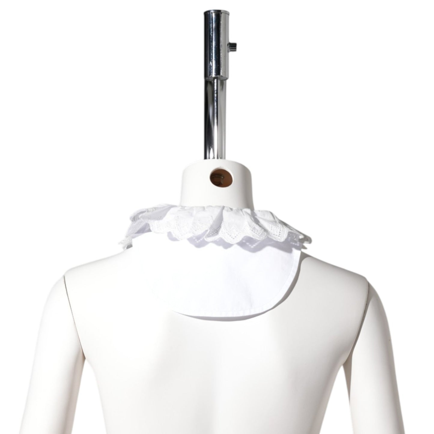 WHITE LACE-COLLAR BIB SHIRT / WHITE