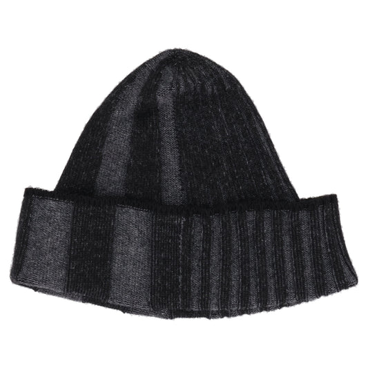 TWO STRIPE BEANIE / BLACK-GREY