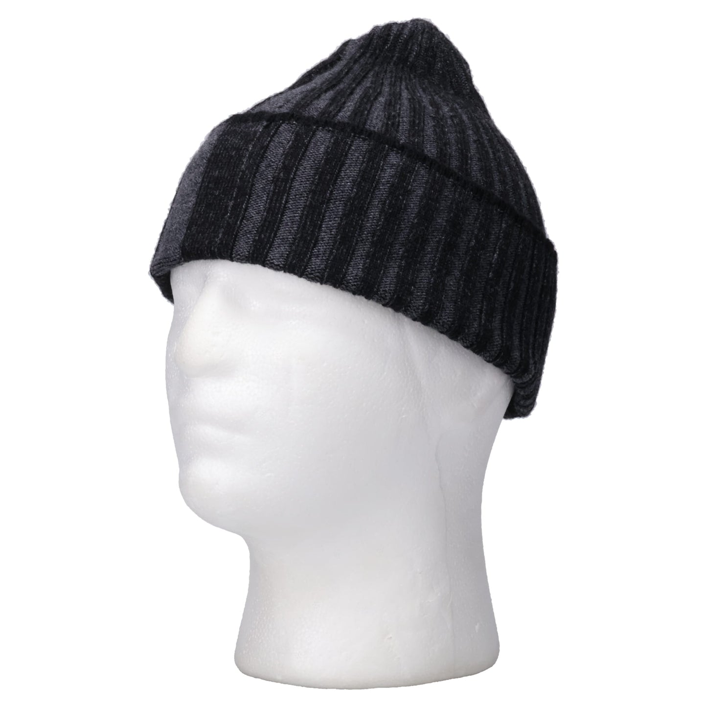 TWO STRIPE BEANIE / BLACK-GREY