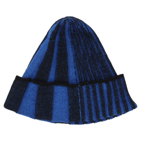 TWO STRIPE BEANIE / BLACK-BLUE