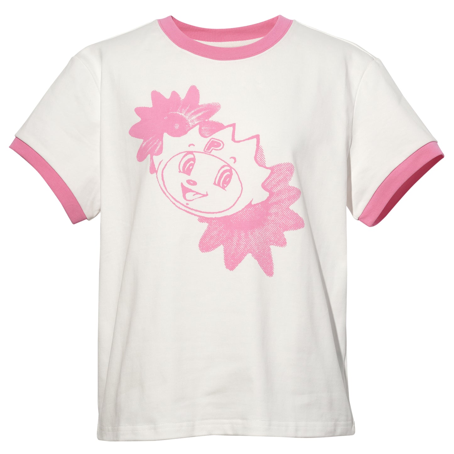 HAPPY HAPPY SHORT SLEEVE T-SHIRT 380GSM / WHITE-PINK