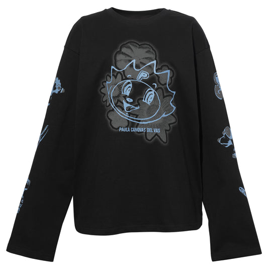 HAPPY HAPPY LONG SLEEVE T-SHIRT 380GSM / BLUE-BLACK