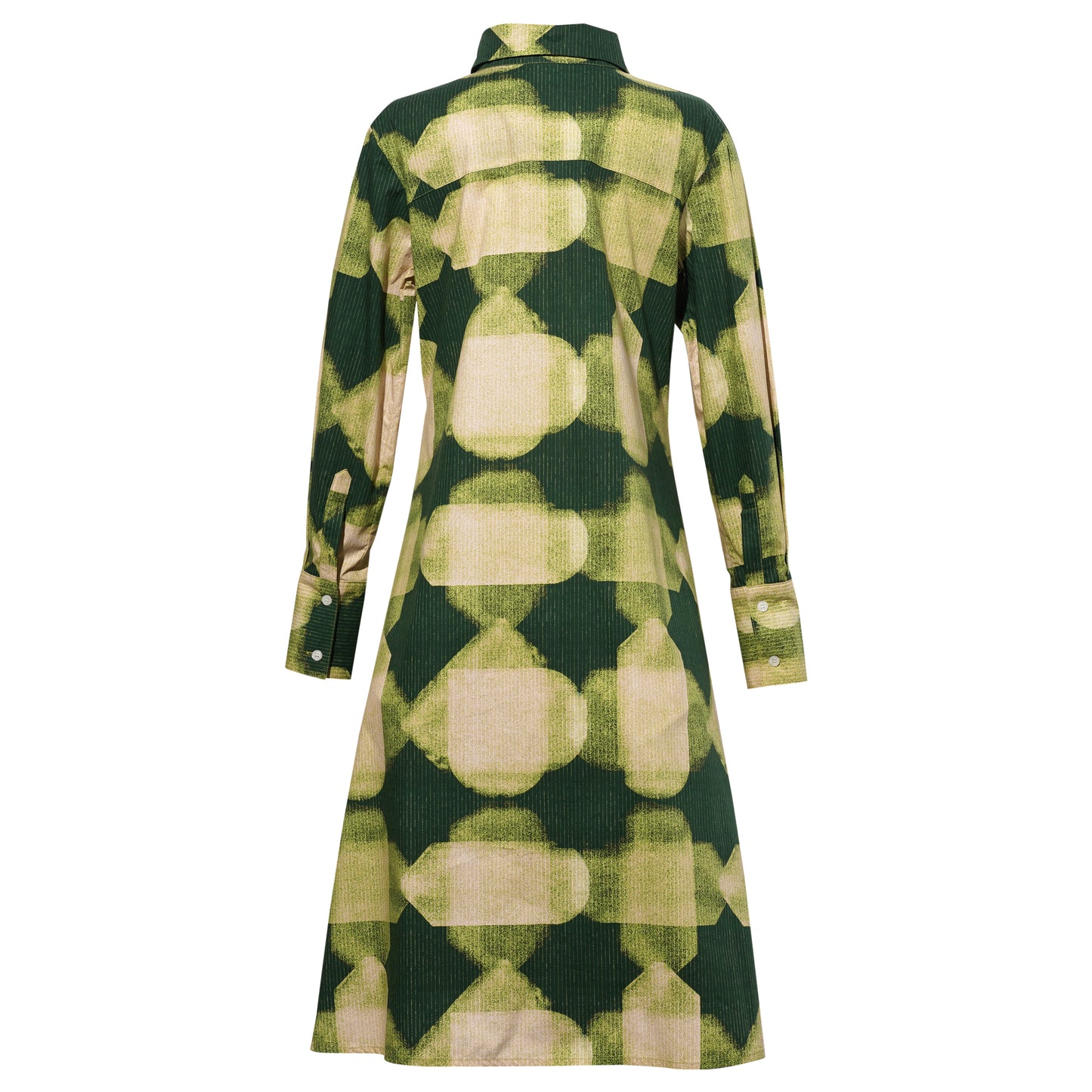 DOUBLE SLEEVE 2-WAY SHIRT DRESS / GREEN