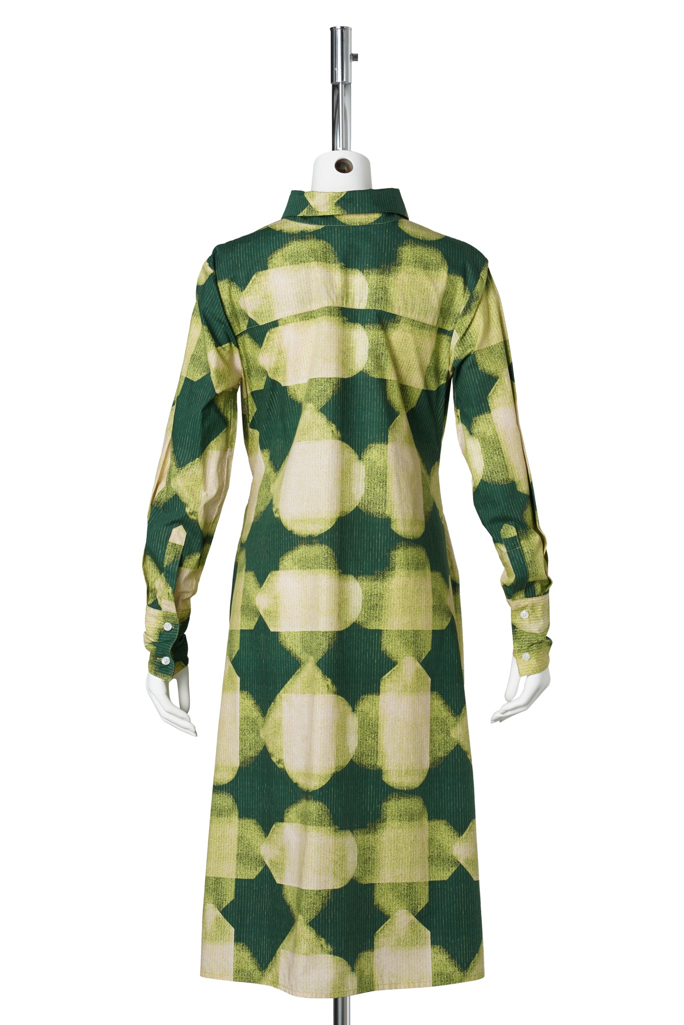 DOUBLE SLEEVE 2-WAY SHIRT DRESS / GREEN