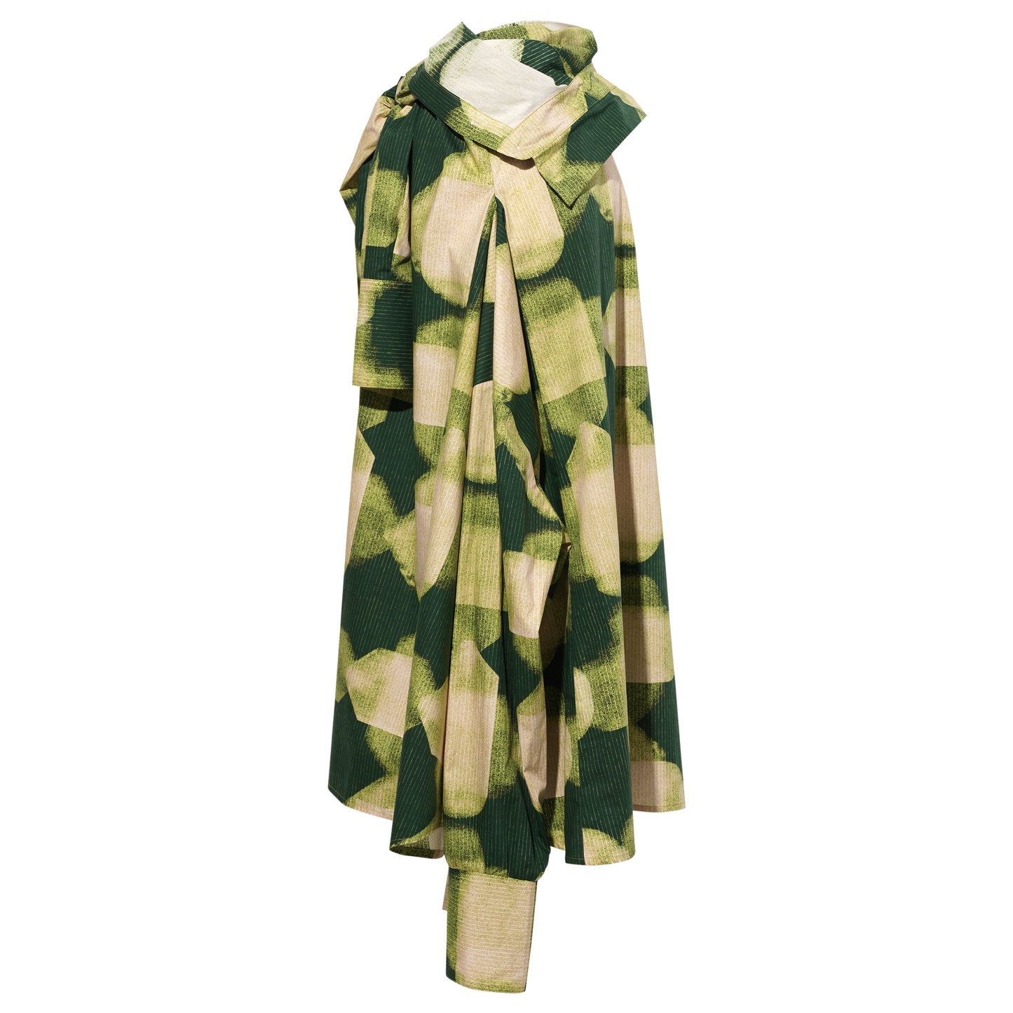 DOUBLE SLEEVE 2-WAY SHIRT DRESS / GREEN