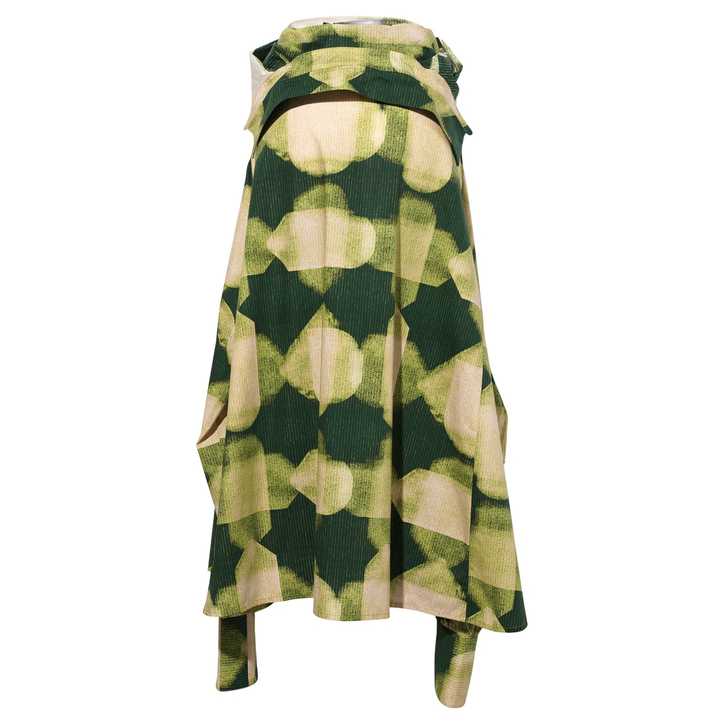 DOUBLE SLEEVE 2-WAY SHIRT DRESS / GREEN