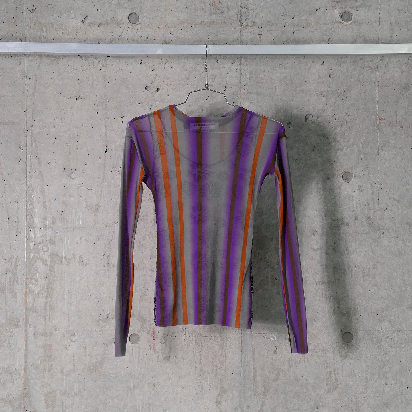 LONG SLEEVE MESH TOP / GREY & PURPLE