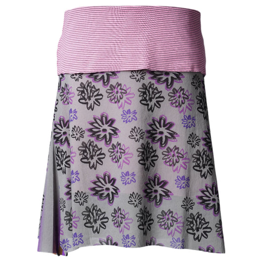 MESH MINI SKIRT / GREY & PURPLE