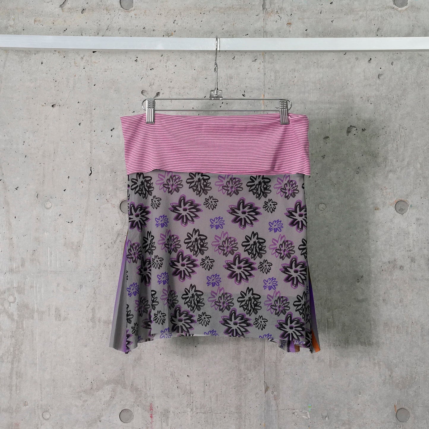 MESH MINI SKIRT / GREY & PURPLE